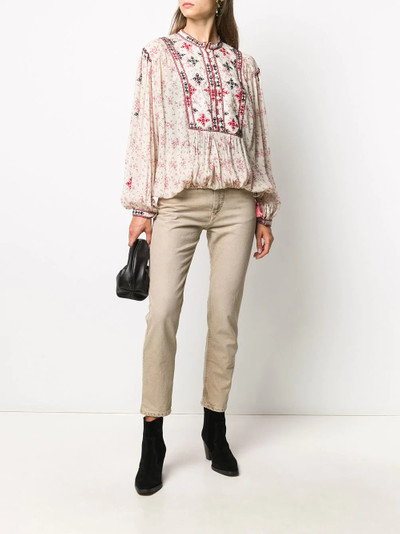 Isabel Marant Étoile embroidered floral-print blouse outlook