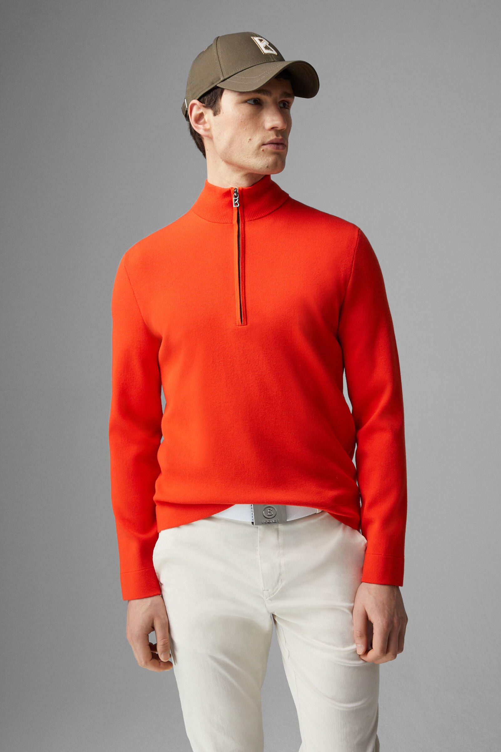 Lennard Half-zip pullover in Red - 2