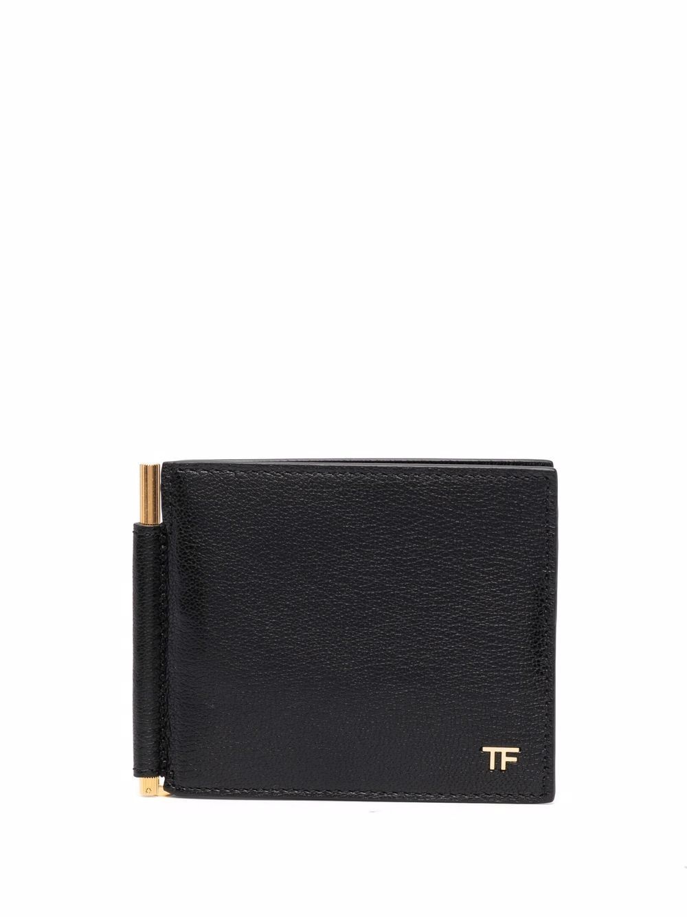 grained-effect bi-fold wallet - 1