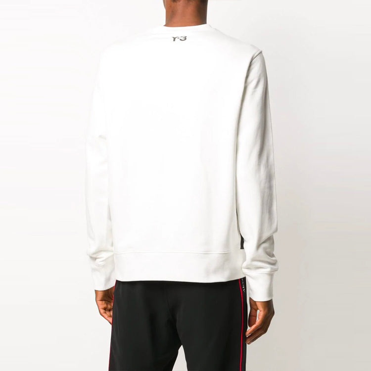 Men's Y-3 Logo Printing Long Sleeves Pullover White GK4386 - 2