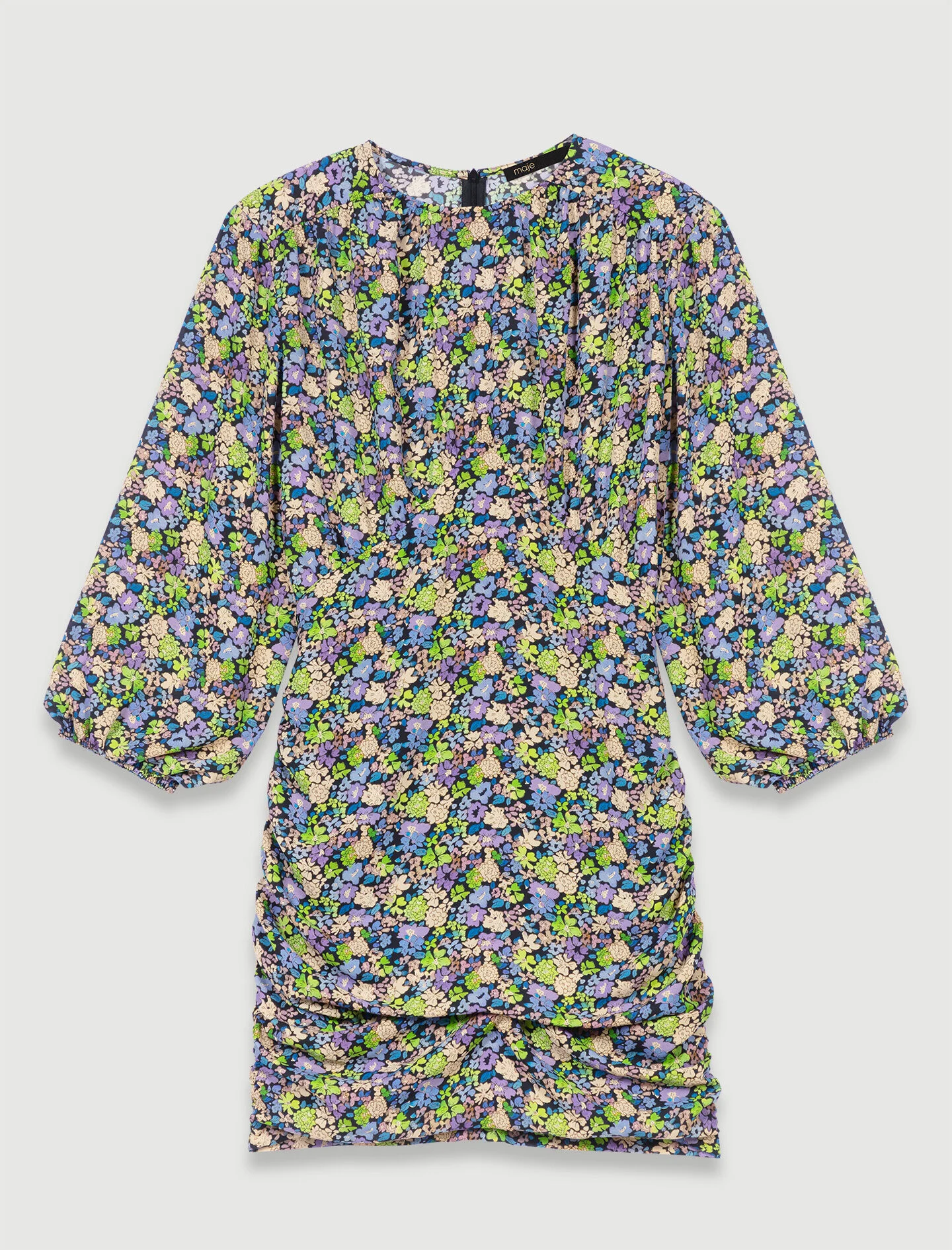 Short dress with floral print - 1