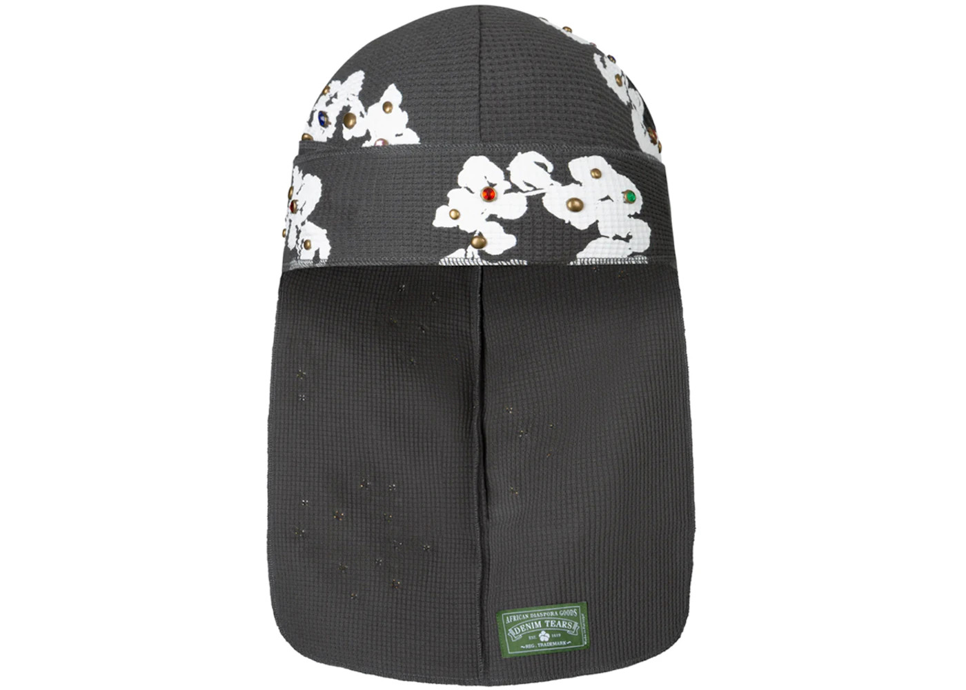 Denim Tears Rhinestone Cotton Wreath Durag Vintage Black - 3