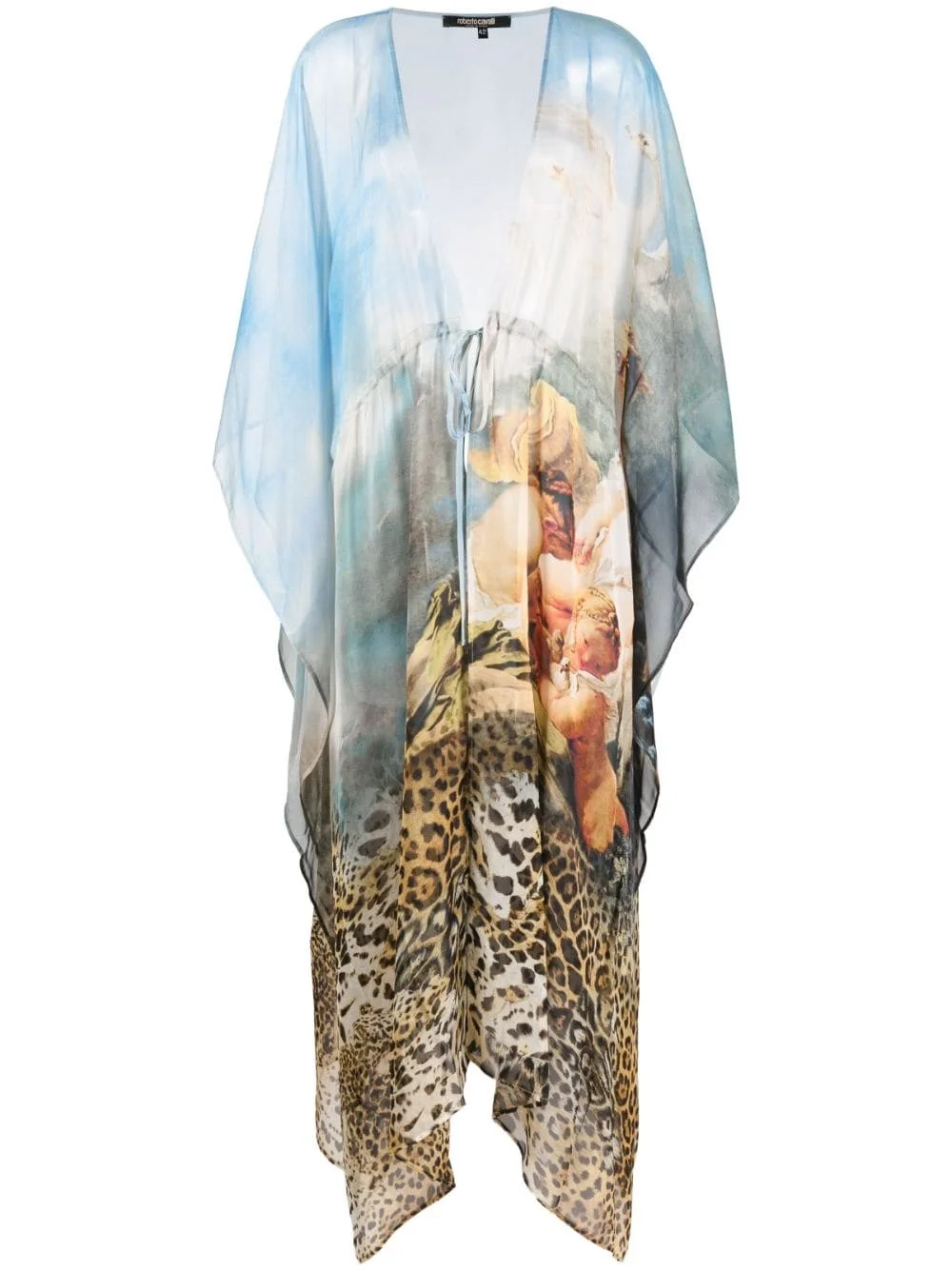 graphic-print silk kaftan - 1
