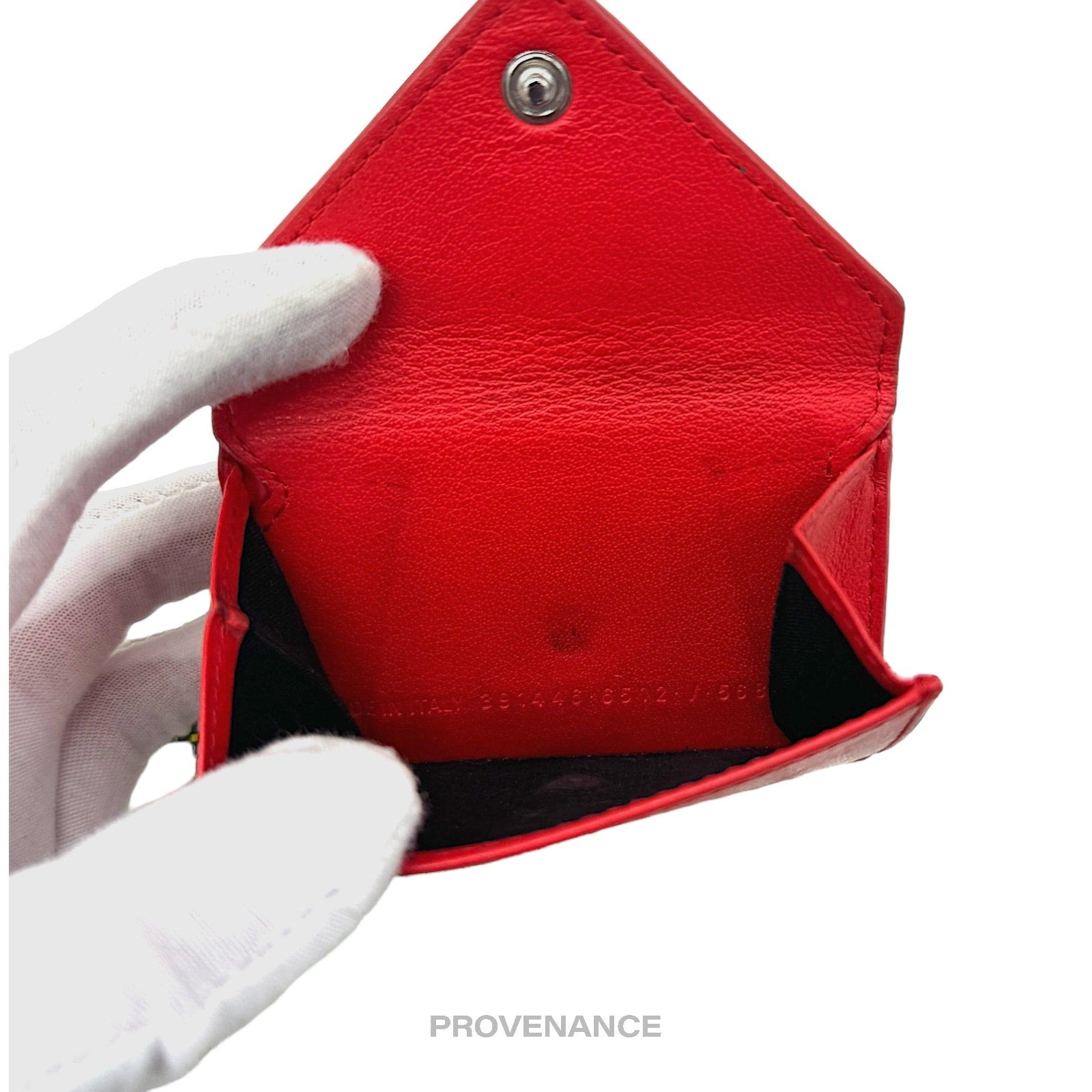 Balenciaga Papier Mini Wallet - Red Leather - 9