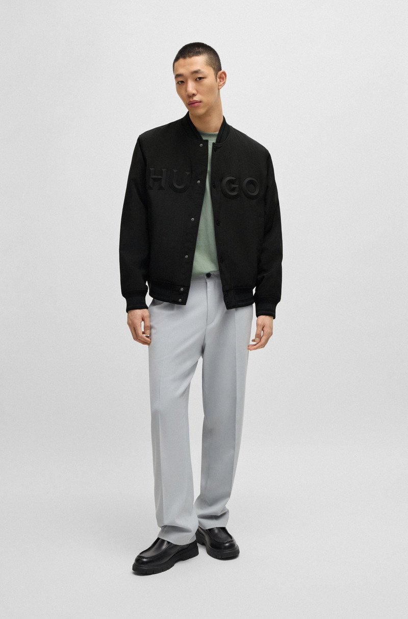 HUGO WATER-REPELLENT BOMBER JACKET WITH RUBBERIZED LOGO outlook