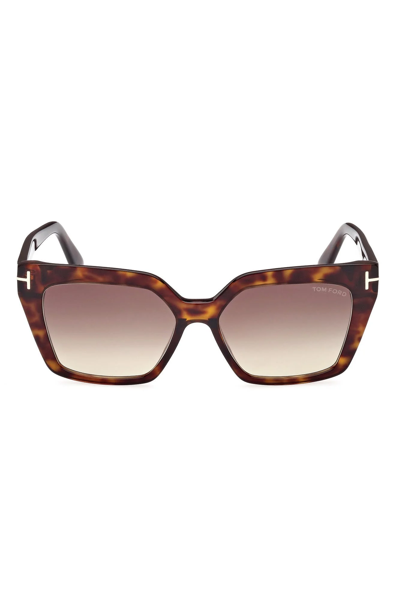 TOM FORD Winona 53mm Gradient Cat Eye Sunglasses in Shiny Havana /Gradient Brown at Nordstrom - 1