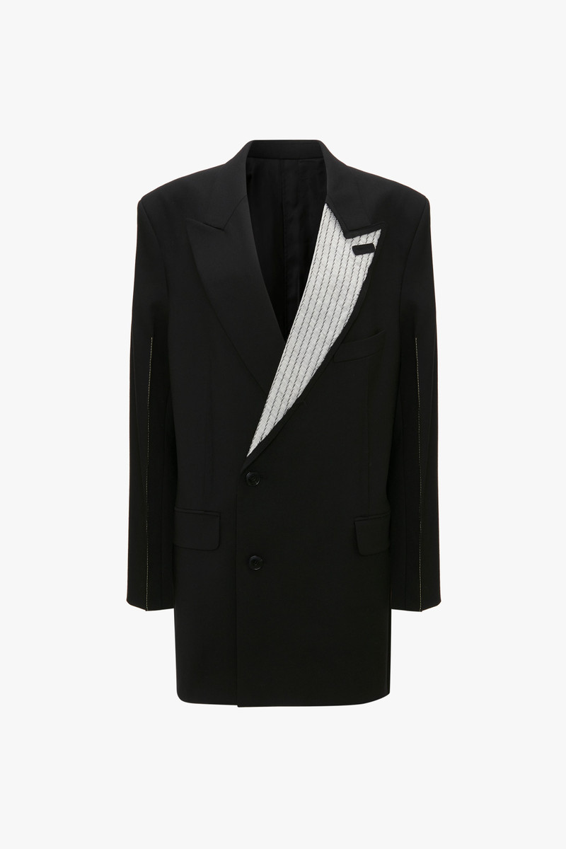 Double Breasted Tailored Dress In Black - 1