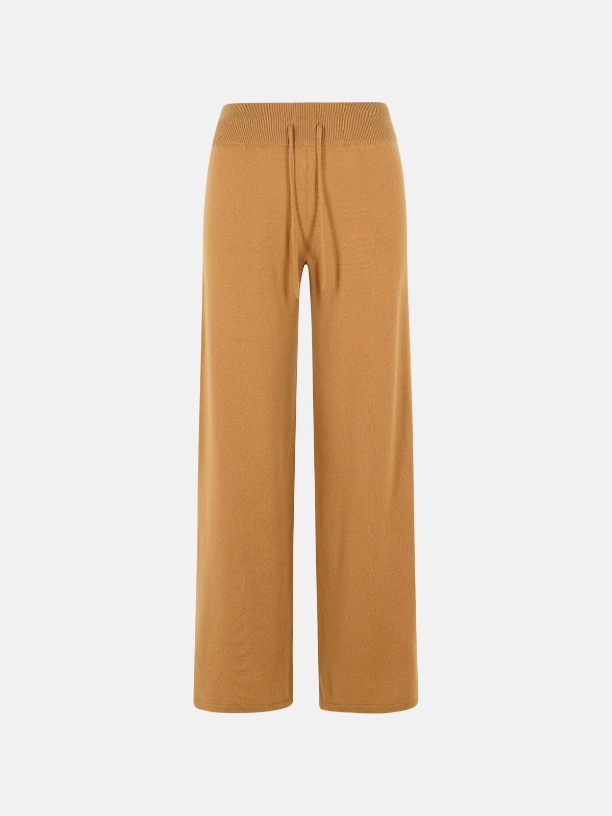 'SOFI' BROWN CASHMERE PANTS - 1