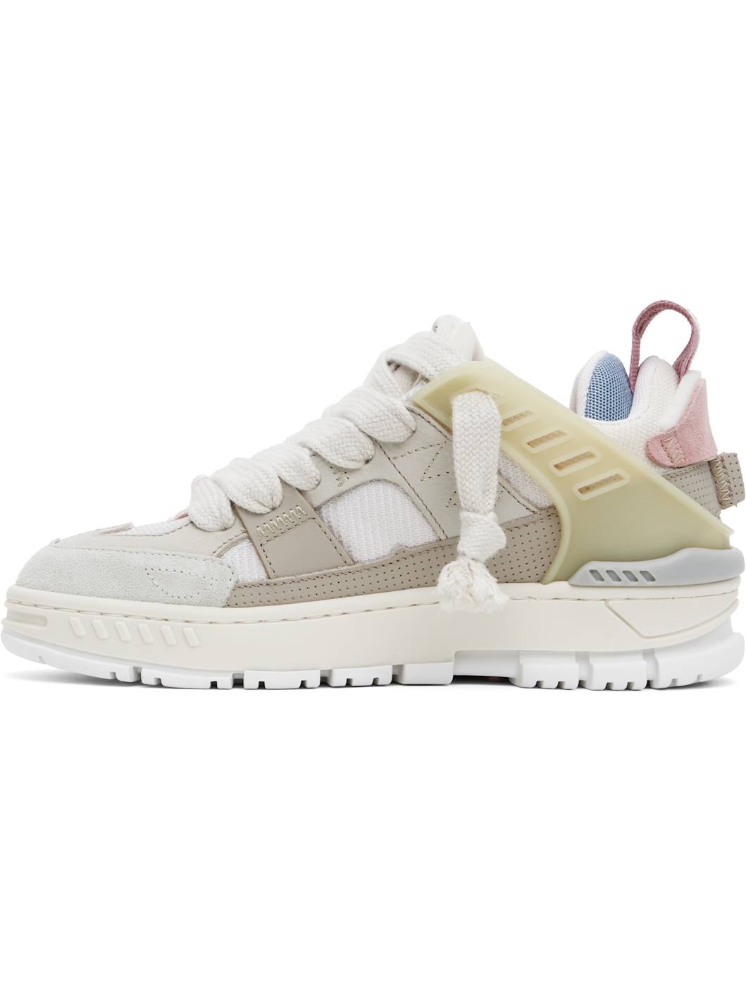 Beige & Pink Area Patchwork Sneakers - 3