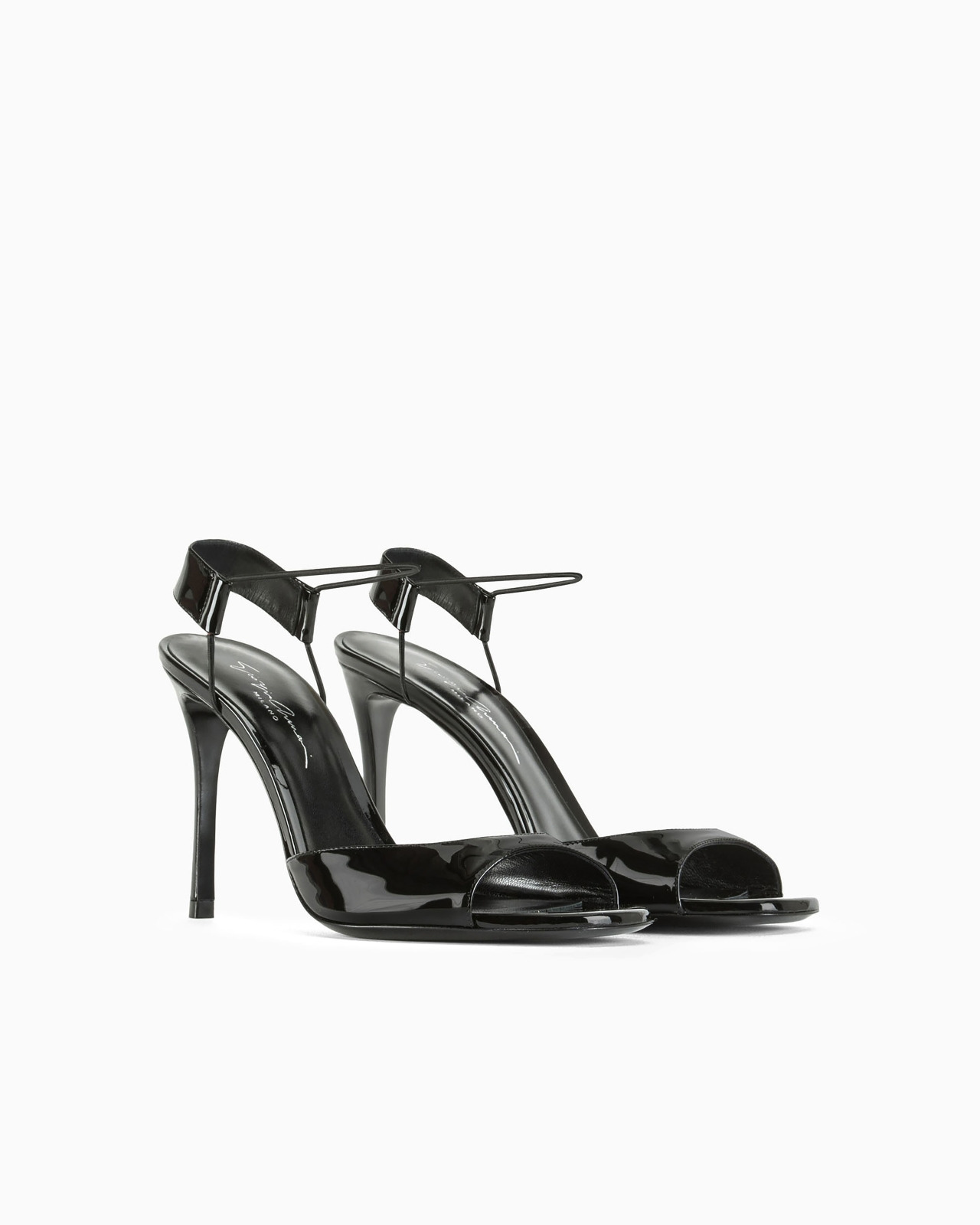 High-heeled sandals in smooth patent leather - 2