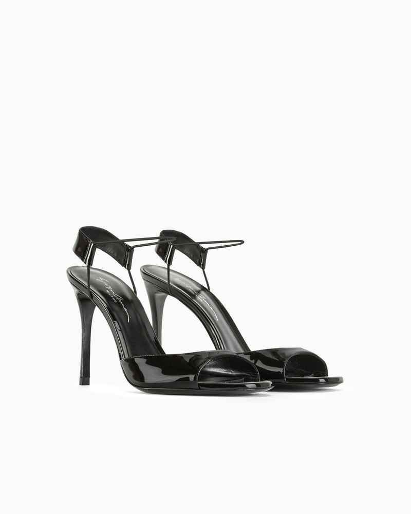 GIORGIO ARMANI High-heeled sandals in smooth patent leather outlook