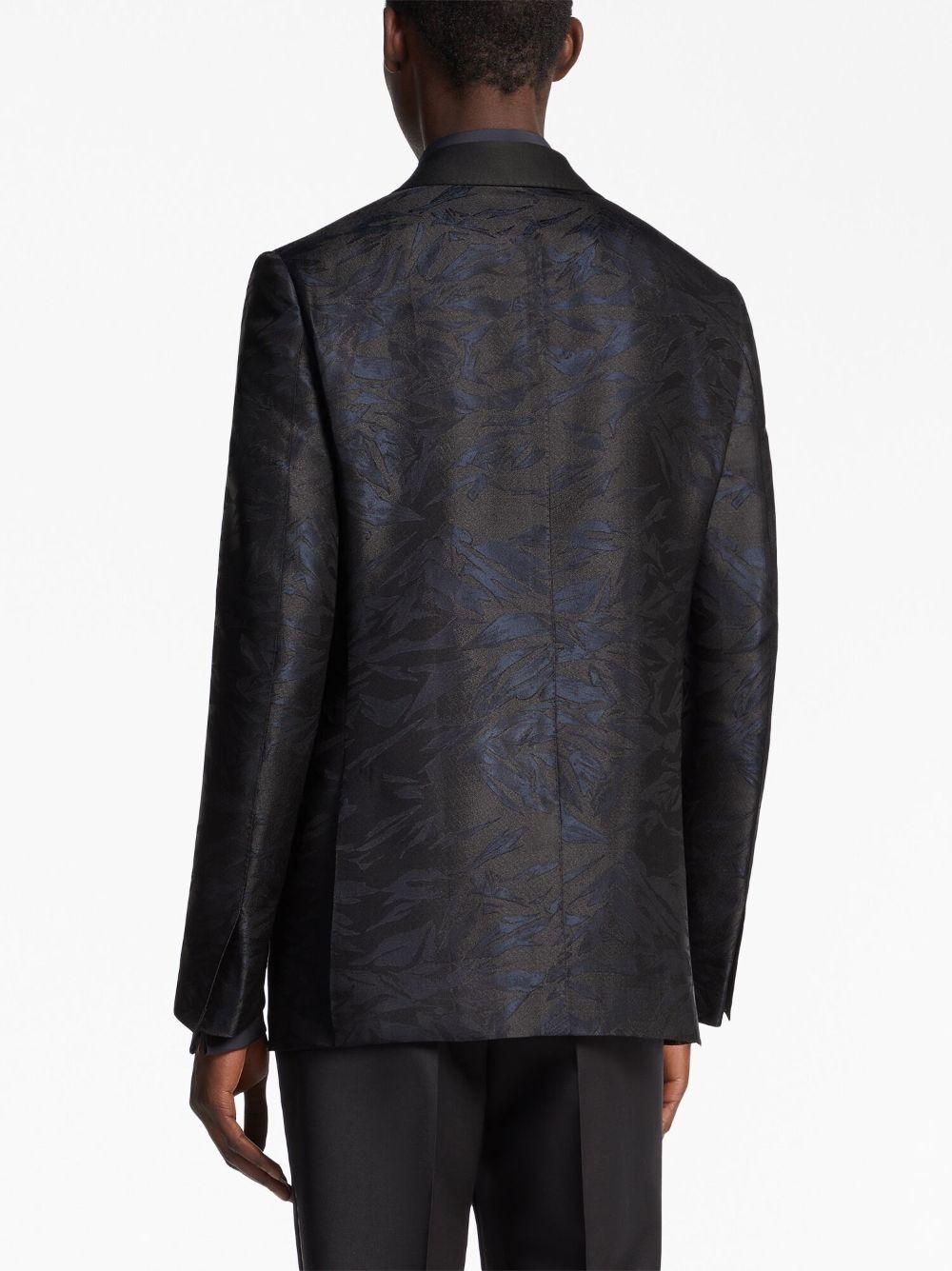 single-breasted silk blazer - 4
