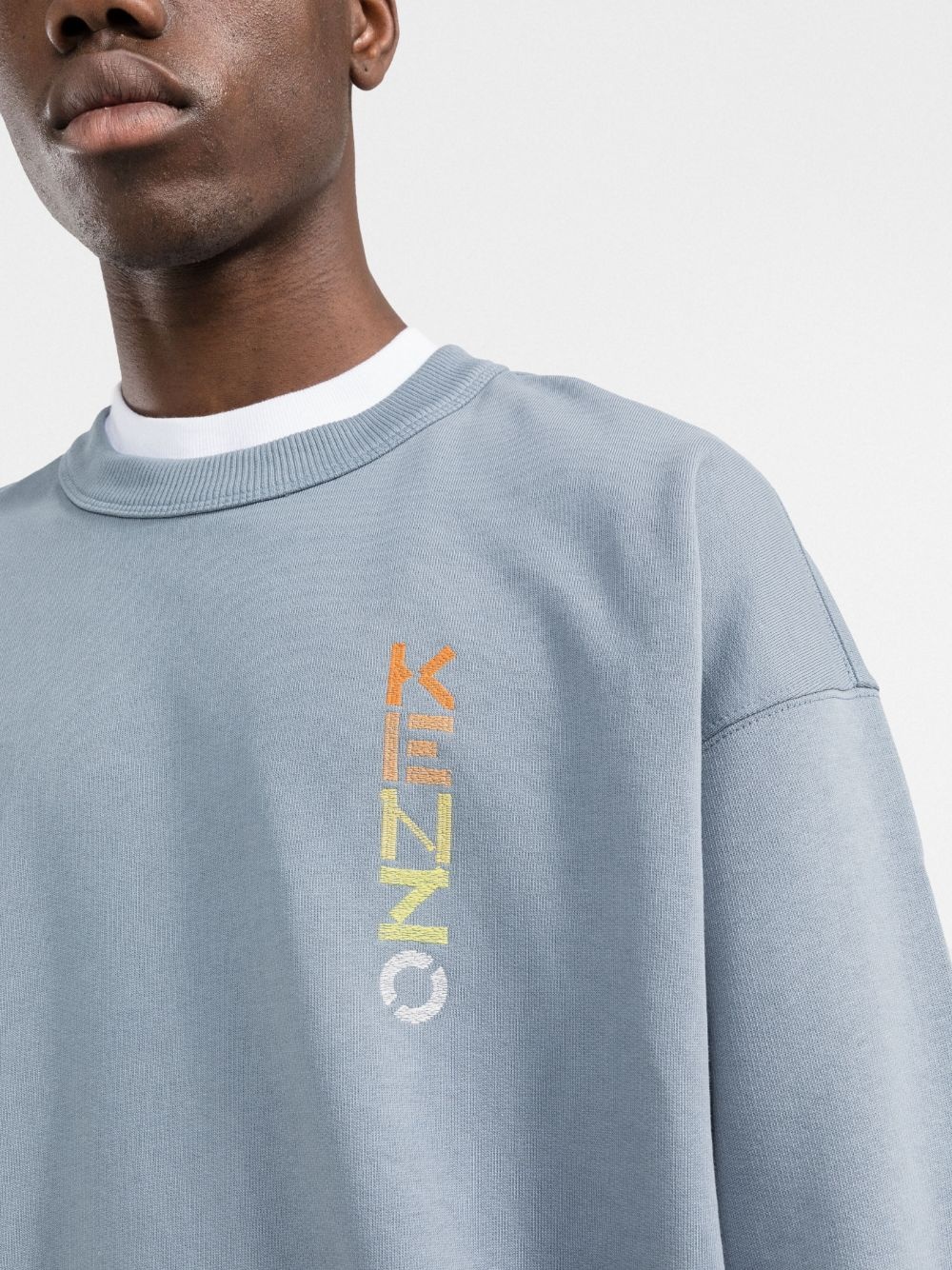 gradient embroidered-logo crew-neck sweatshirt - 5