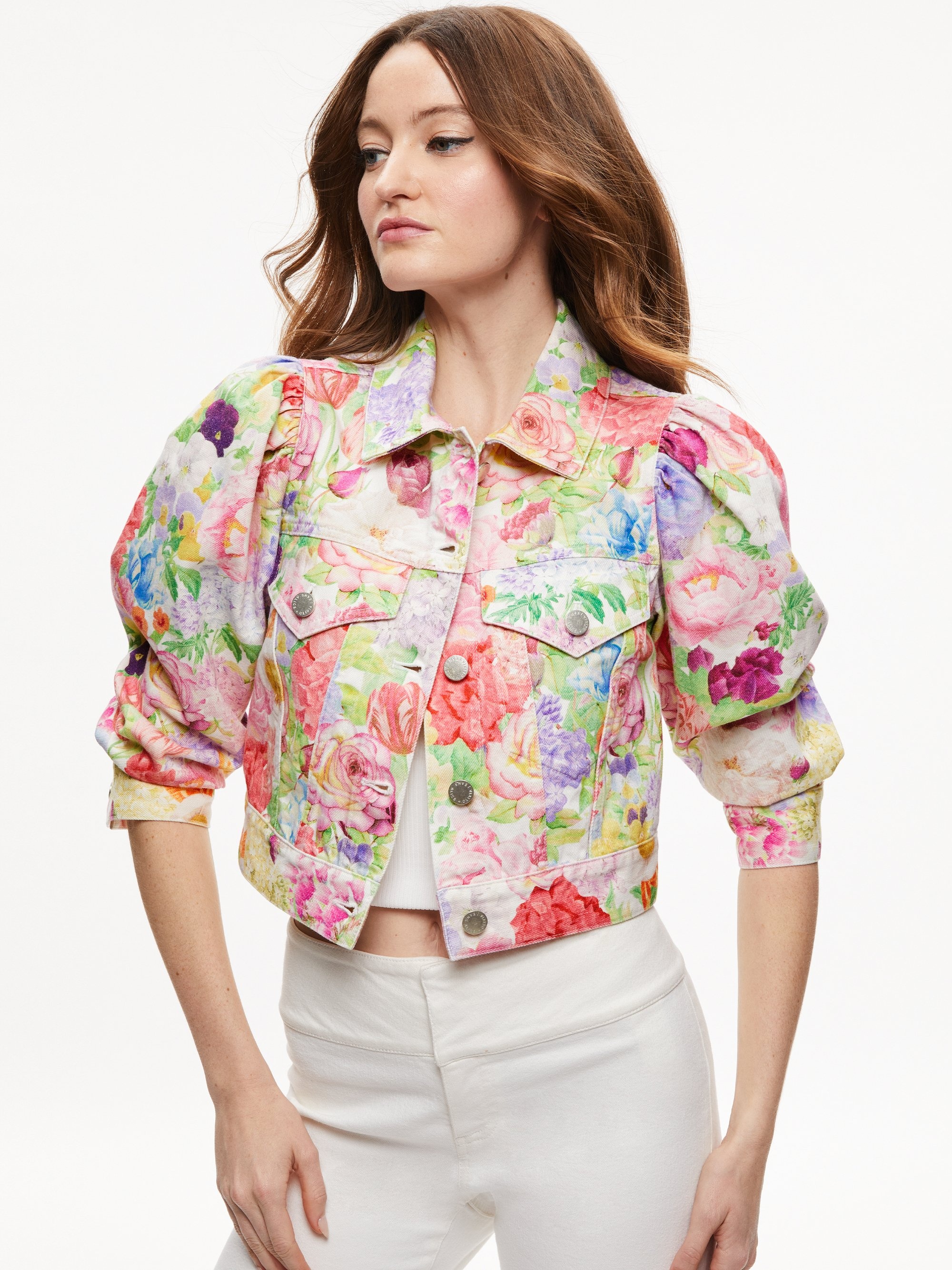 LANA PUFFED SLEEVE DENIM JACKET - 1