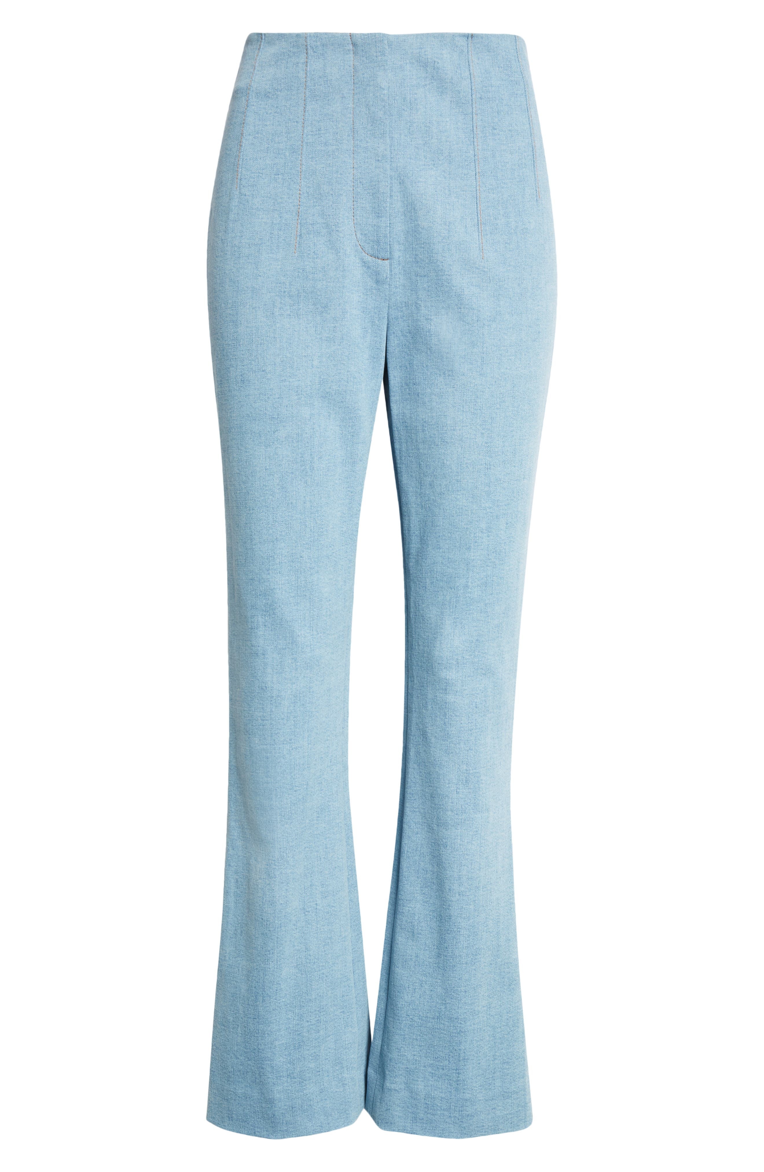 Veronica Beard Hawthorne Clean Waist Stretch Cotton Pants in Blue Mirage at Nordstrom - 6
