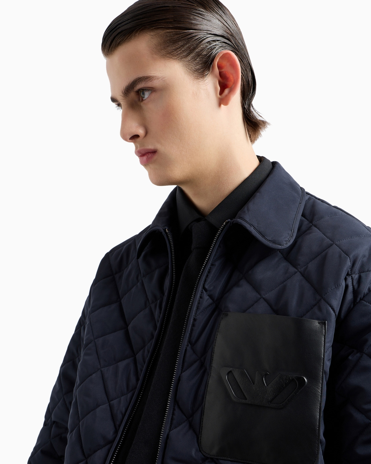Diamond-quilted nylon blouson with logo pocket - 5
