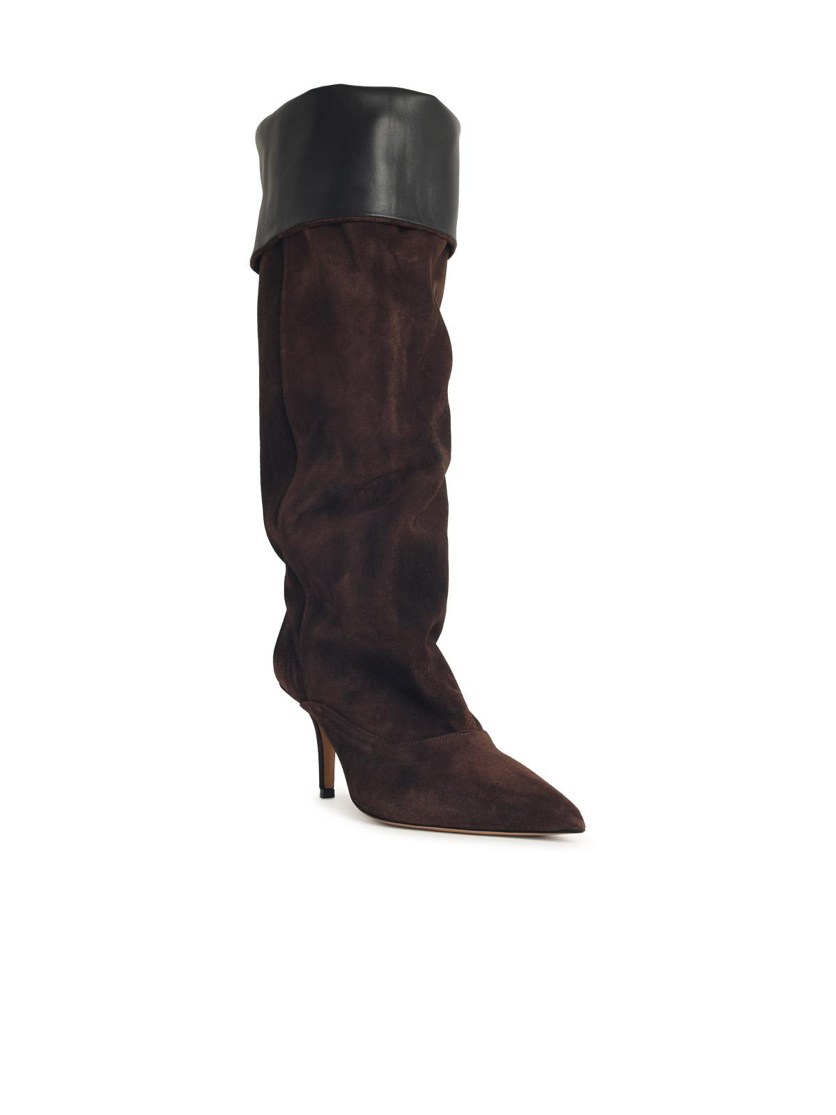 Paris Texas 'Ines Reverse 75' Chocolate Suede Boots Women - 2
