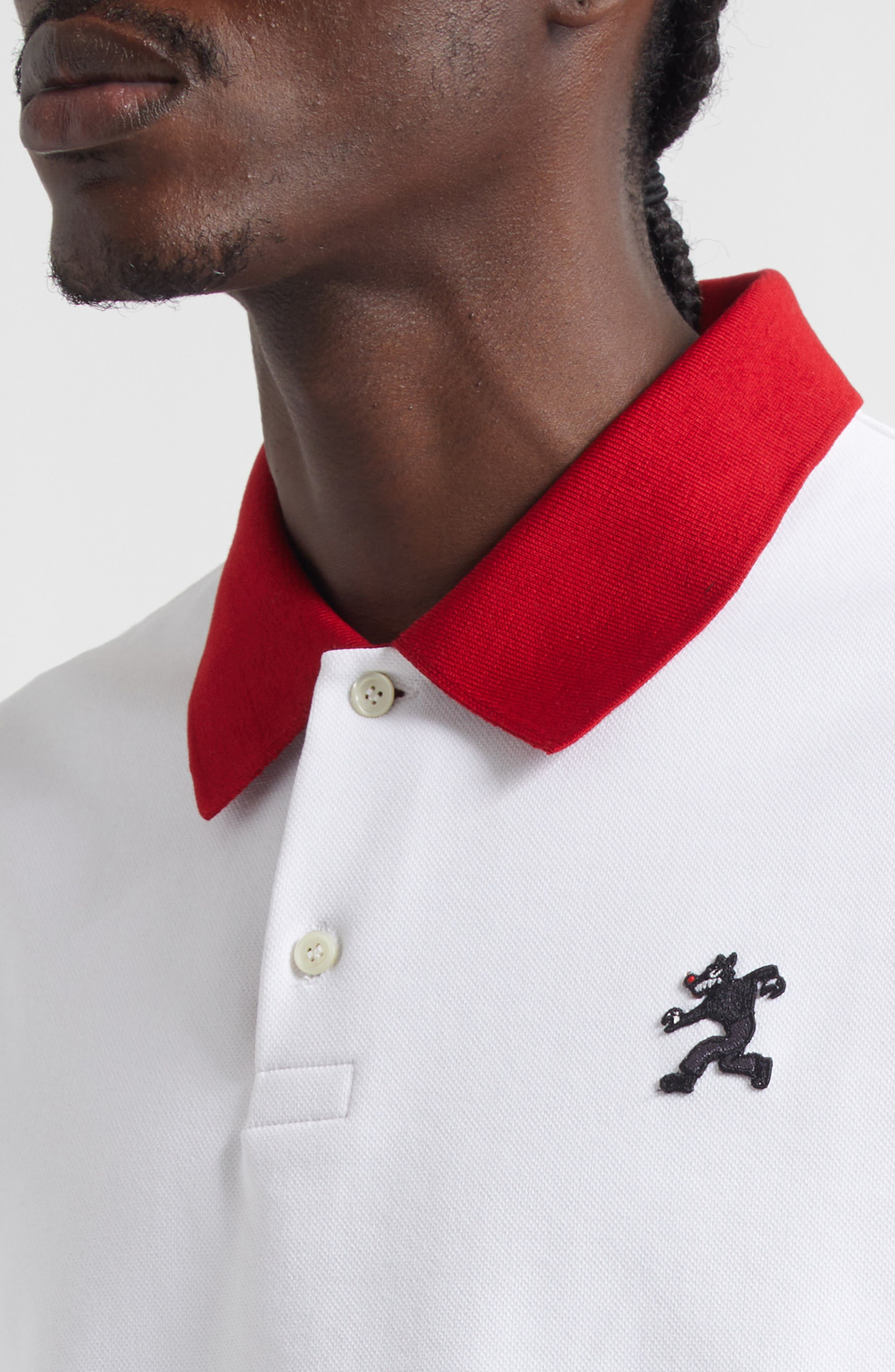 Marni Cotton Blend Piqué Polo in 00W01 Lily White at Nordstrom - 4