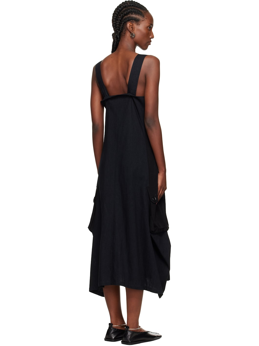 Black E-Work Pocket Maxi Dress - 3