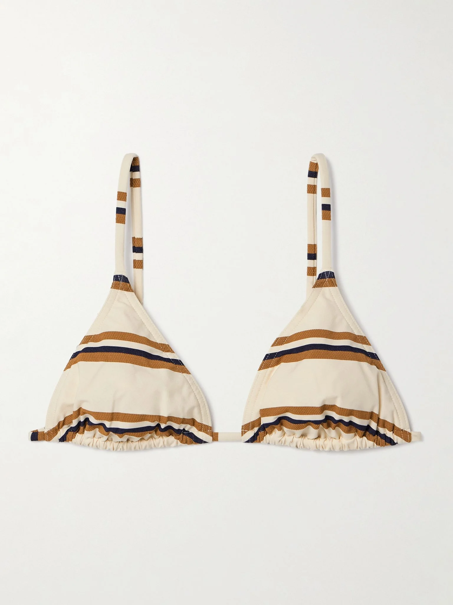 Mariniere Flots striped triangle bikini top Cream - 1