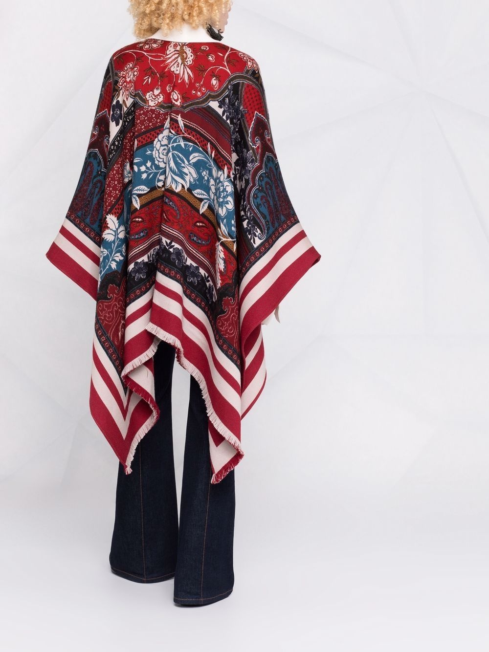 paisley-print poncho - 4