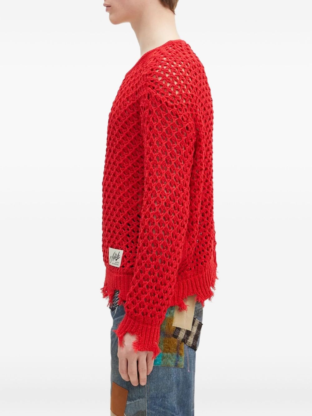open-knit frayed sweater - 3