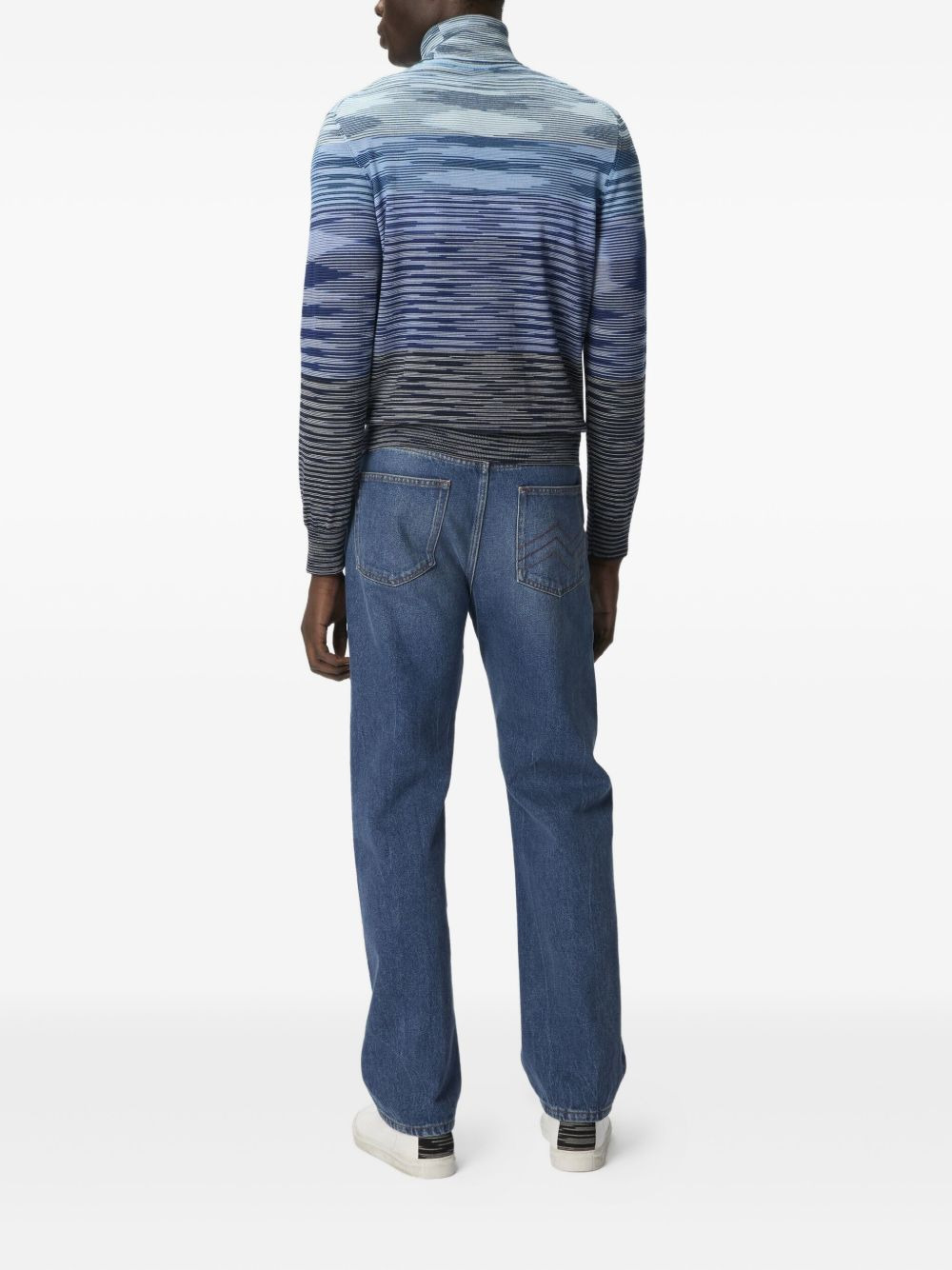 stripe-pattern turtleneck sweater - 3