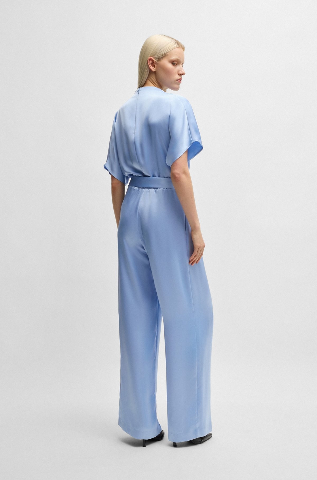 COWL-NECK REGULAR-FIT JUMPSUIT IN FLUENT SATIN - 4