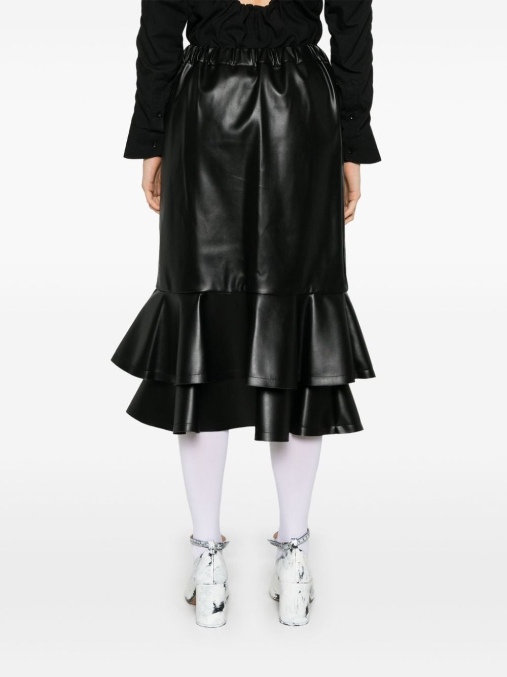 ruffle-hem midi skirt - 4