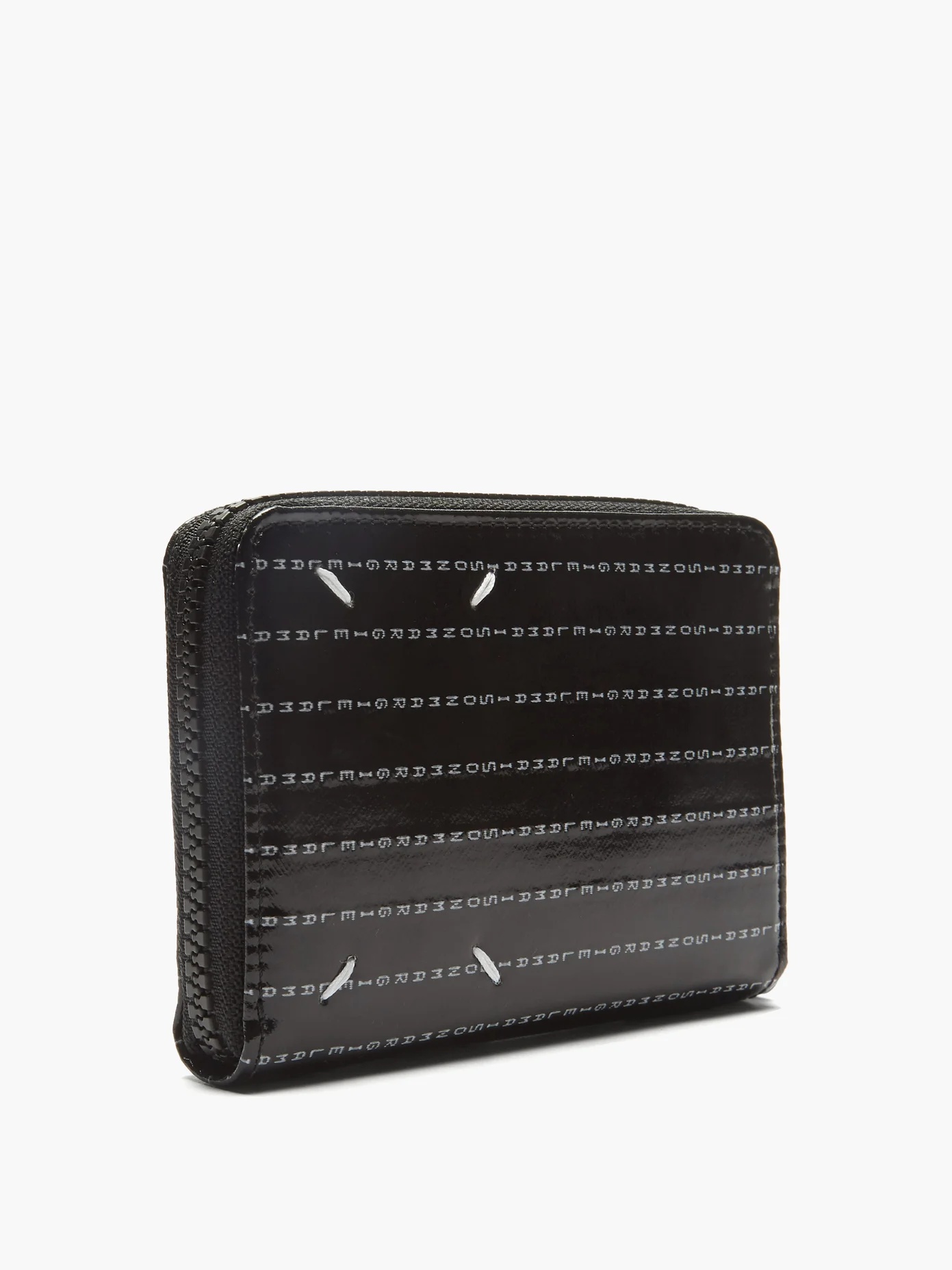 Logo-print zipped PVC and leather wallet - 3