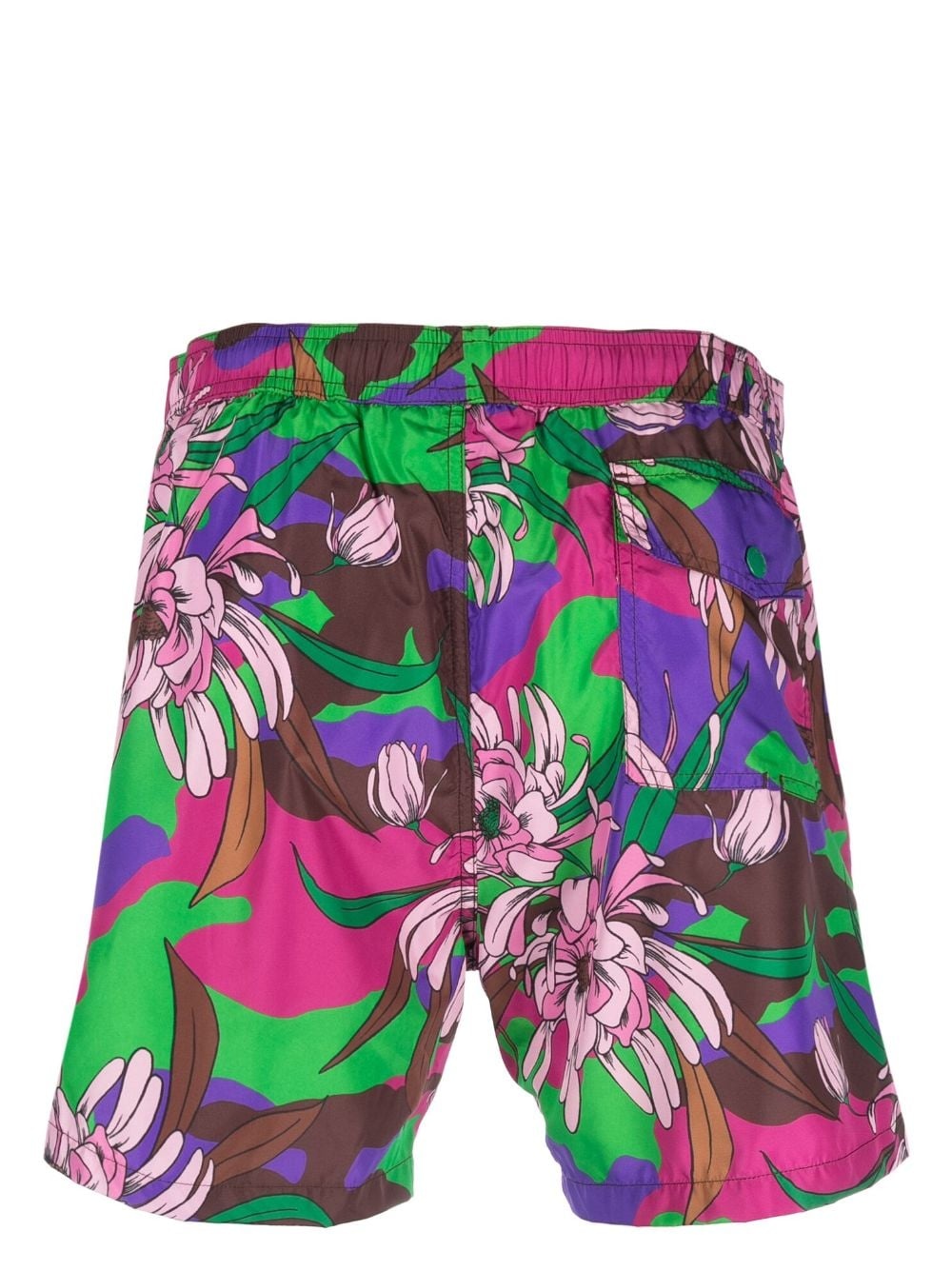 floral-print drawstring swim shorts - 2