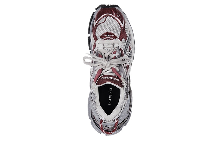 Balenciaga Runner Sneakers 'Burgundy Grey White Mesh and Nylon' 677403W3RB39069 - 4