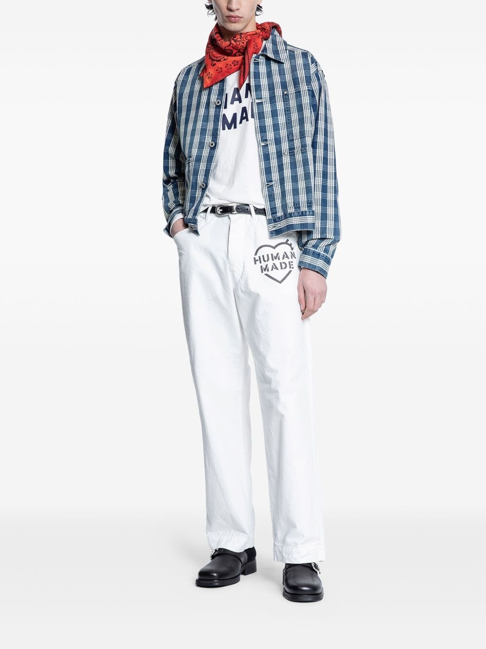 logo-motif duck-print trousers - 2