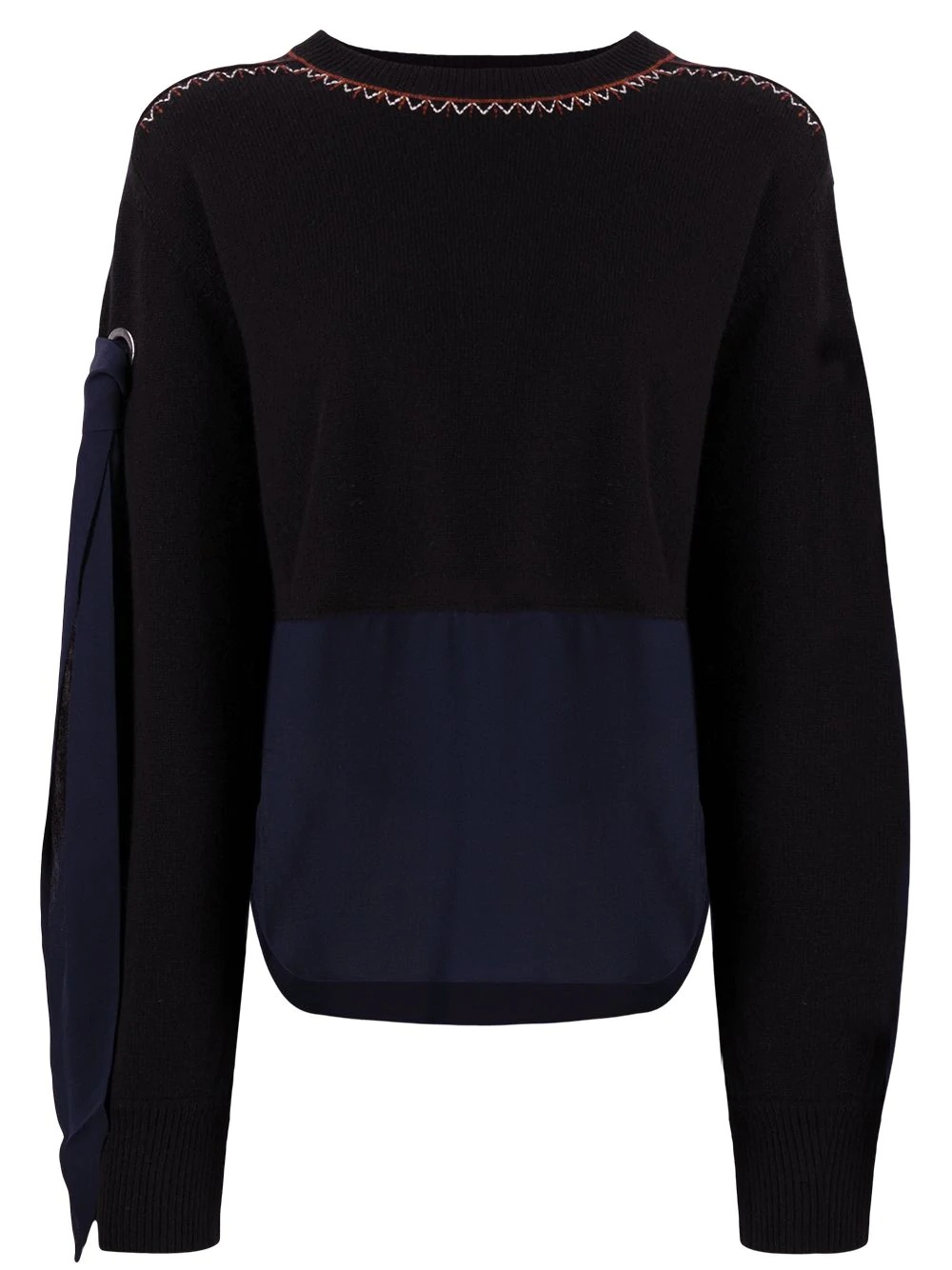 layered-look long-sleeve jumper - 1