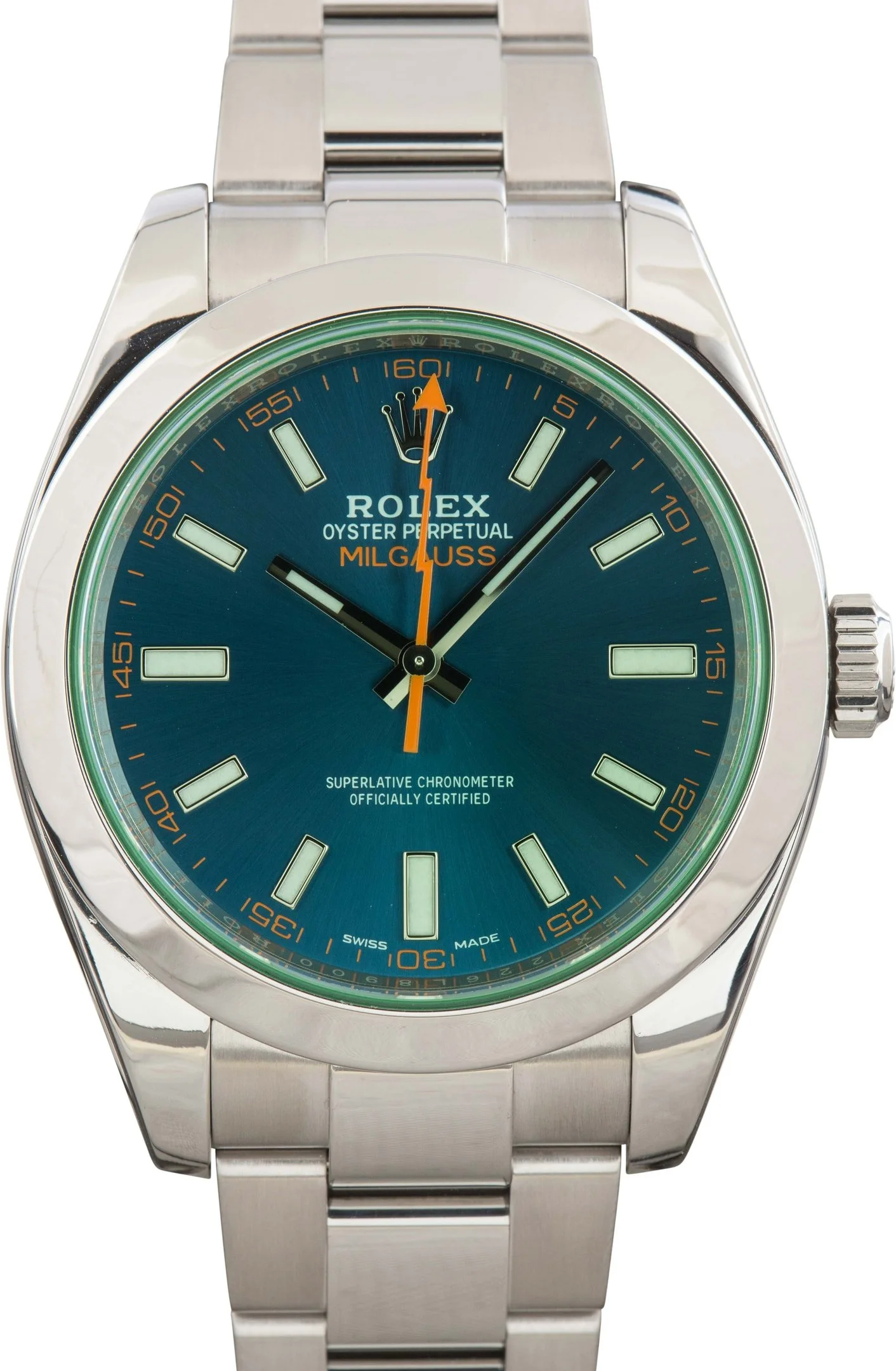 Used Rolex Milgauss Blue Dial 116400GV Green Crystal - 1