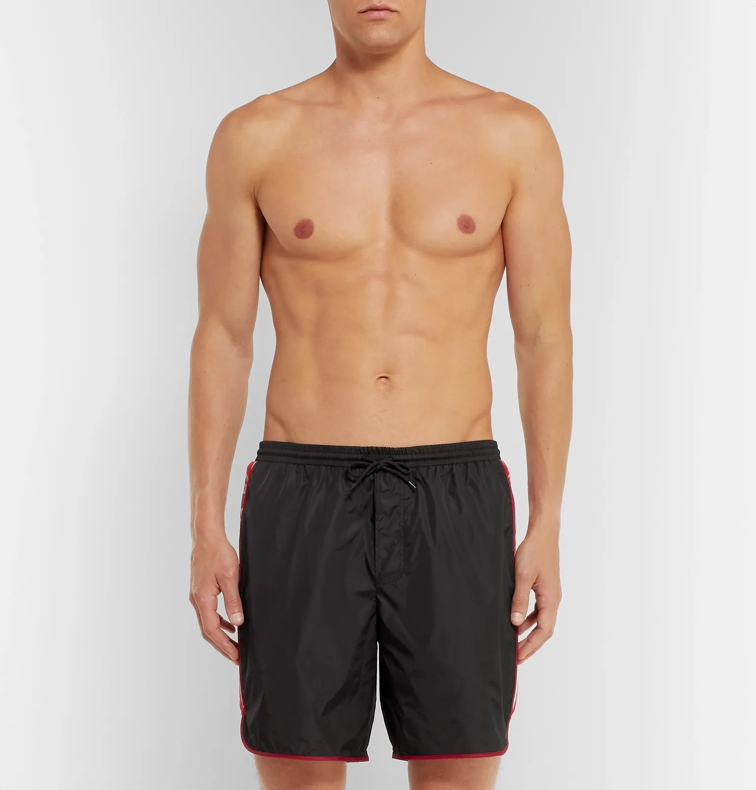 Slim-Fit Mid-Length Logo Webbing-Trimmed Swim Shorts - 7