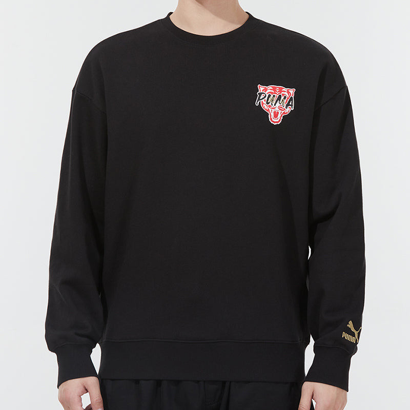 PUMA PUMA Funny Logo Sports Pullover Round Neck Black 536574-01 outlook
