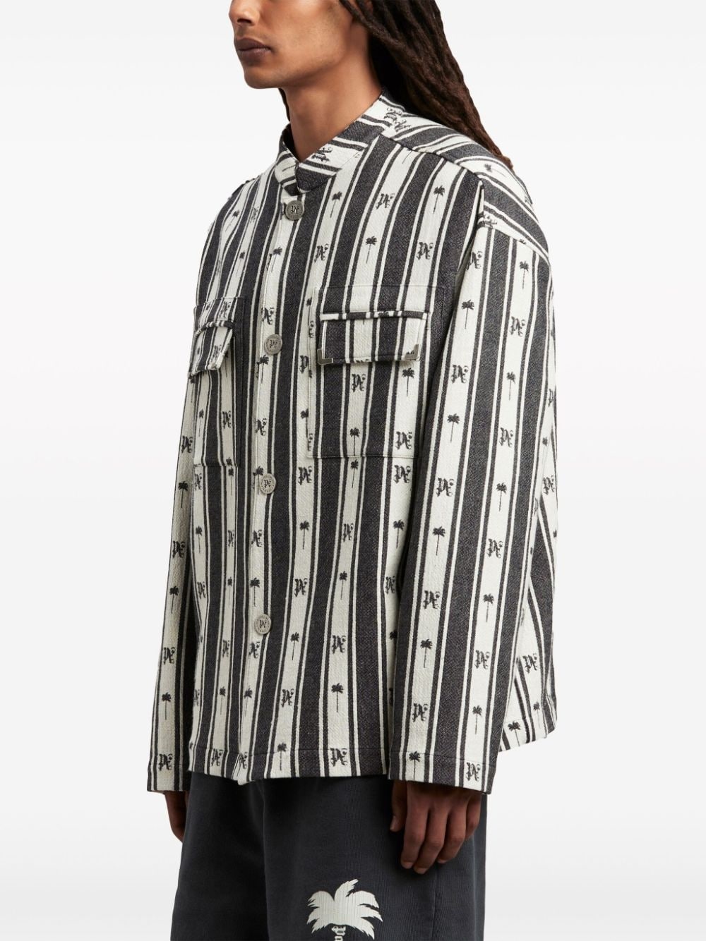 jacquard cotton shirt jacket - 4