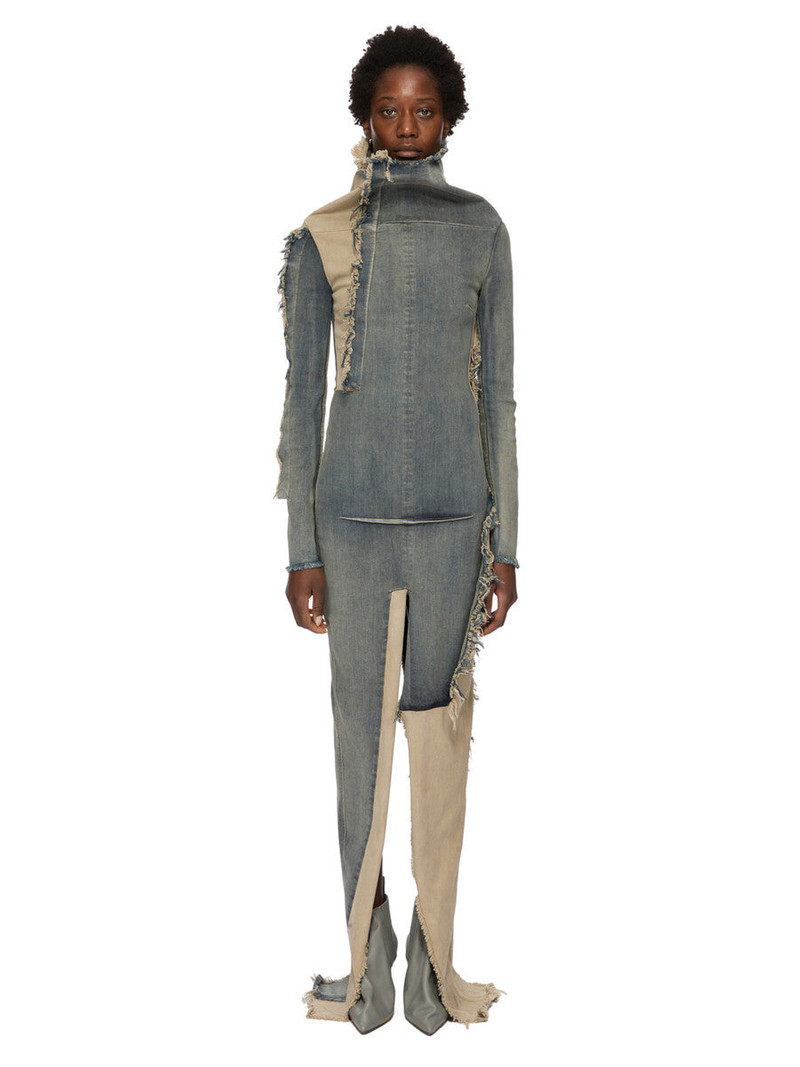 Blue & Beige Concordians Etna Denim Maxi Dress 1