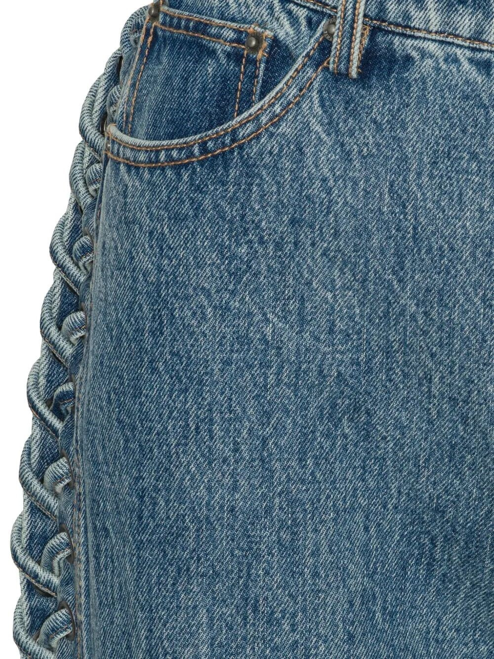 Laced Straight Leg Jeans - 3
