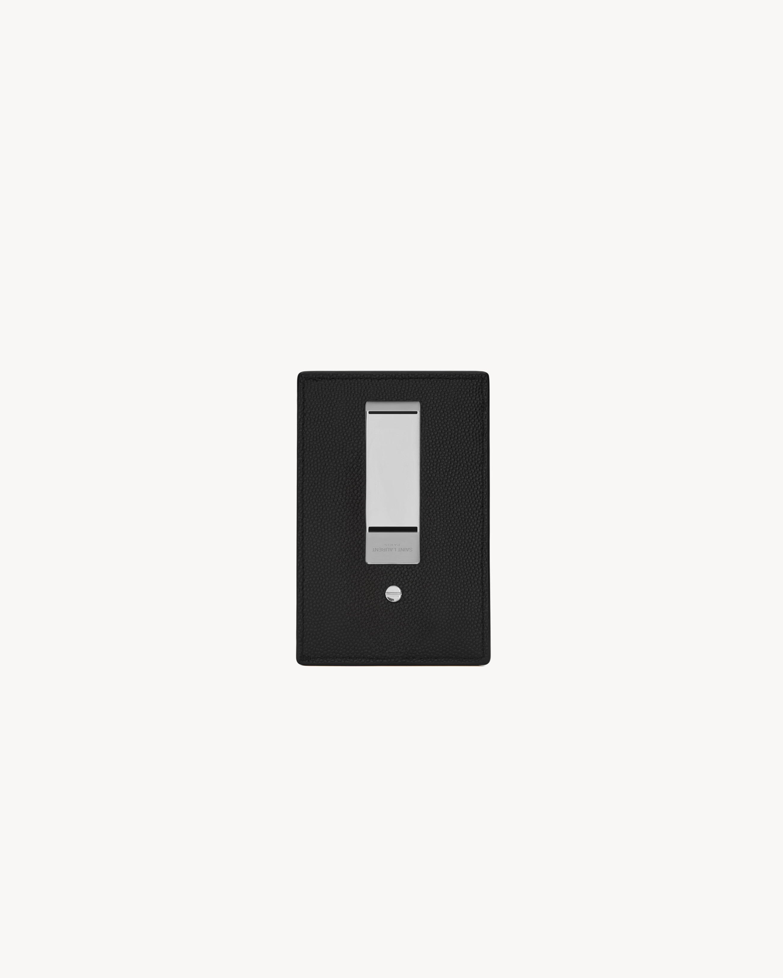 BILL CLIP WITH CARD CASE IN GRAIN DE POUDRE LEATHER - 2