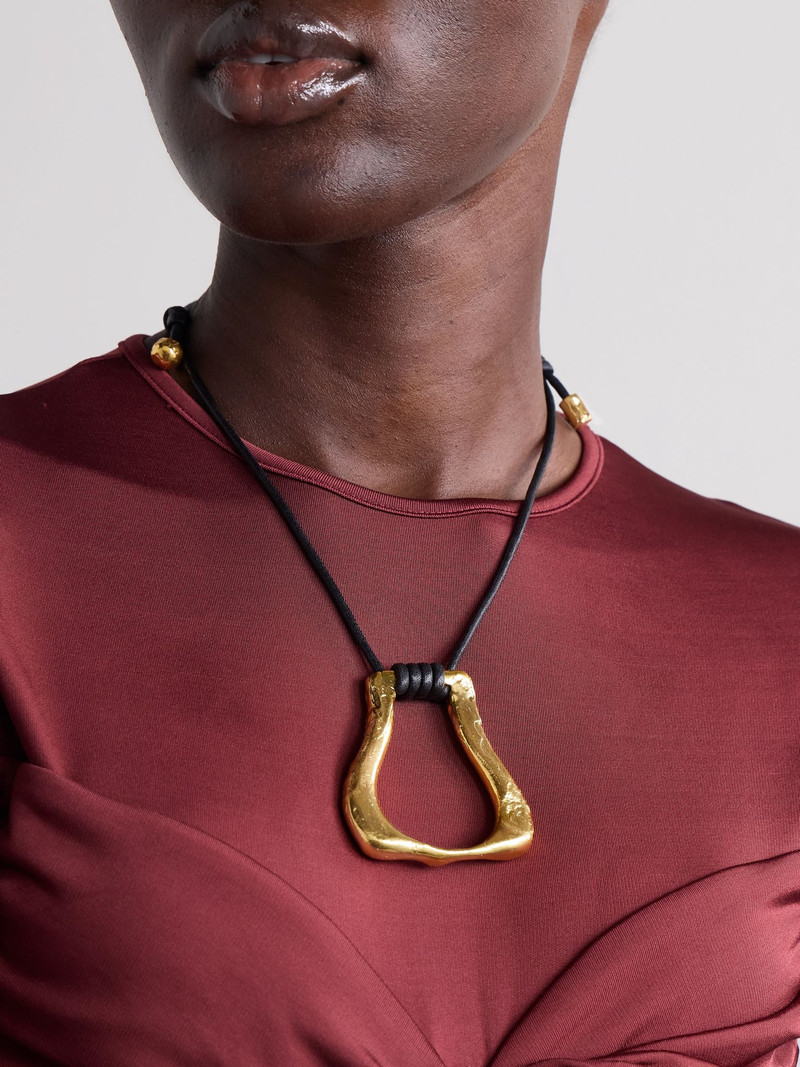 ALIGHIERI The Link of Wanderlust recycled gold-plated cord necklace Gold outlook