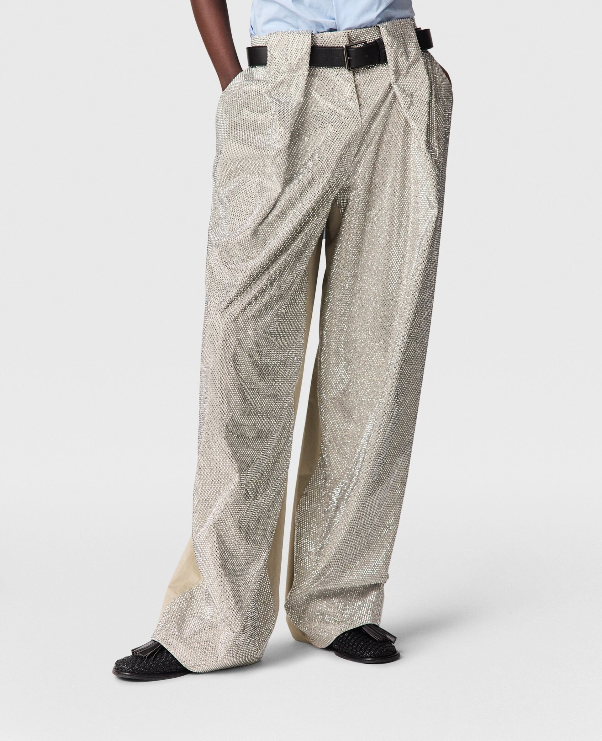 Slouchy Paneled Rhinestone-Embellished Pants - 6