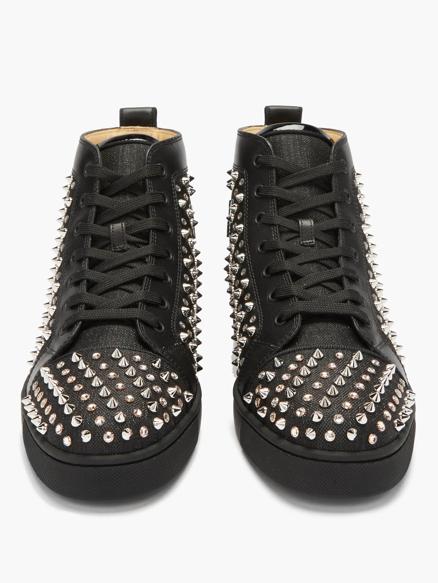 Louis spiked leather-trimmed high-top trainers - 5