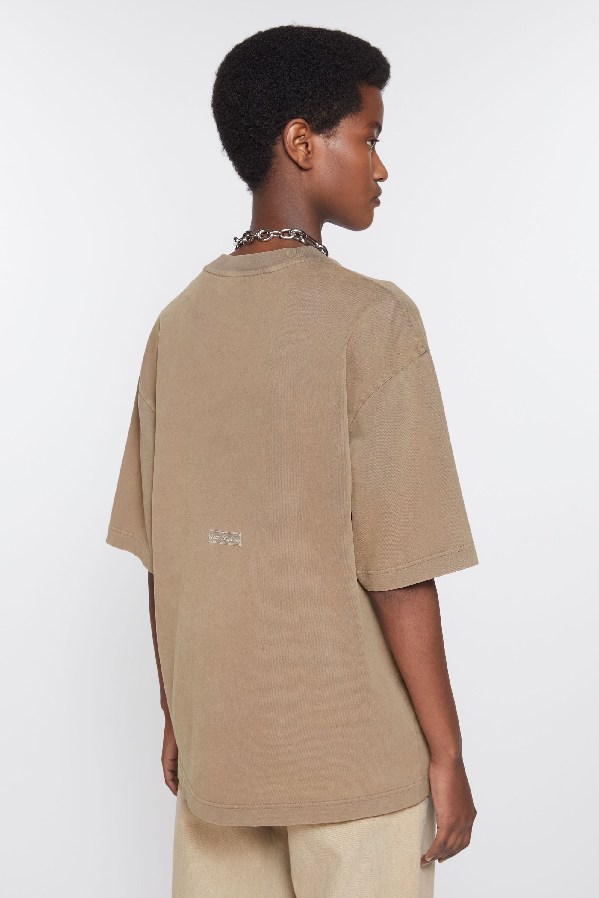 Crew neck t-shirt - Relaxed unisex fit - Taupe Brown - 3
