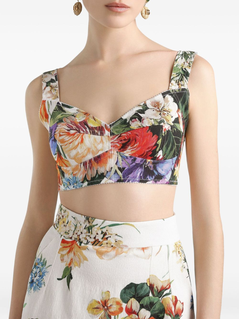 floral-print bralette top - 5
