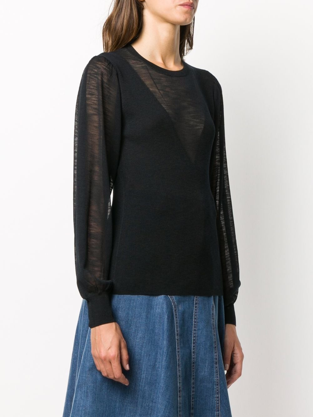 sheer-panel jumper - 3