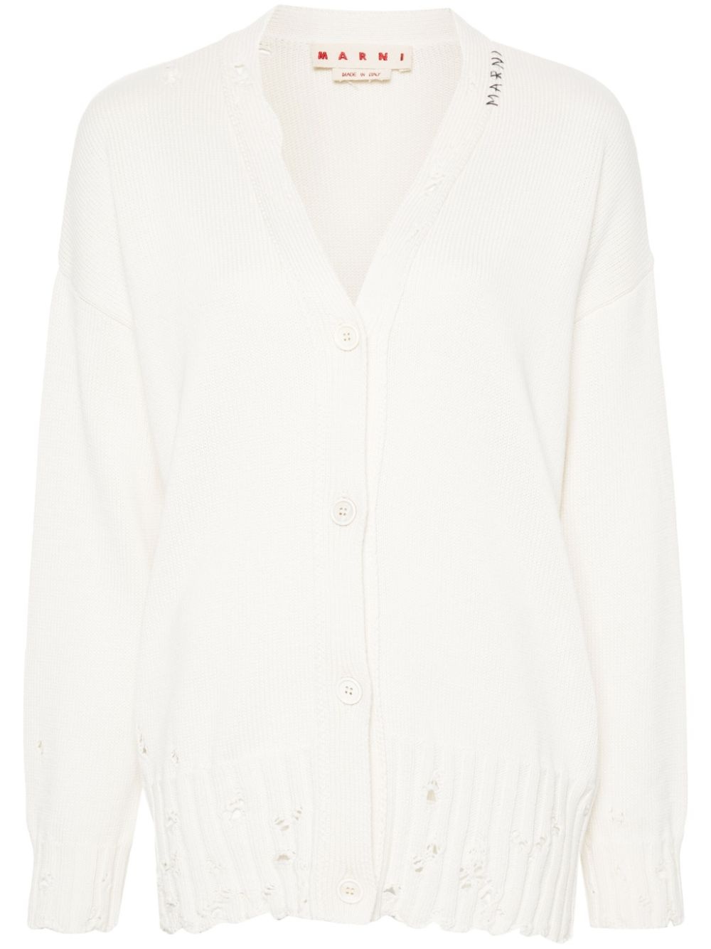 logo-embroidered cardigan - 1