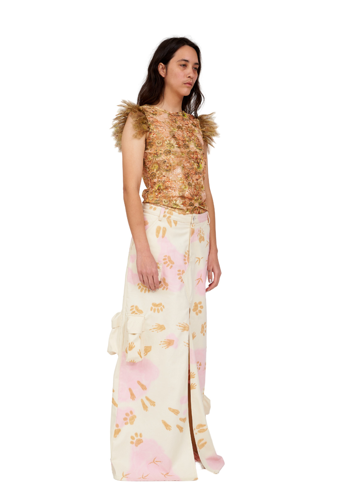 BEIGE PAWS STOMP SKIRT - 3