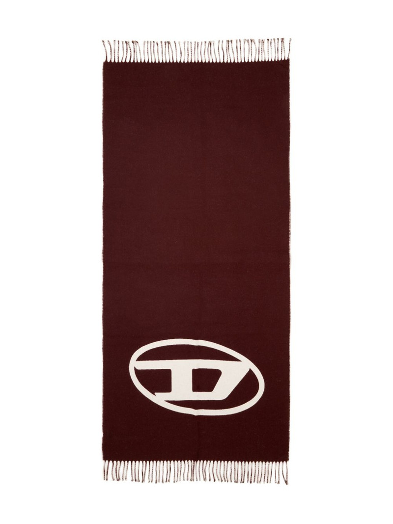 Diesel S-Tevie oval D-logo fringed-edge scarf outlook